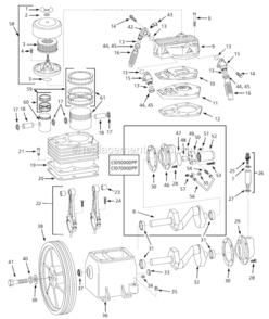Page B Diagram and Parts List for CI071080VMS 2003 Campbell Hausfeld Compressor